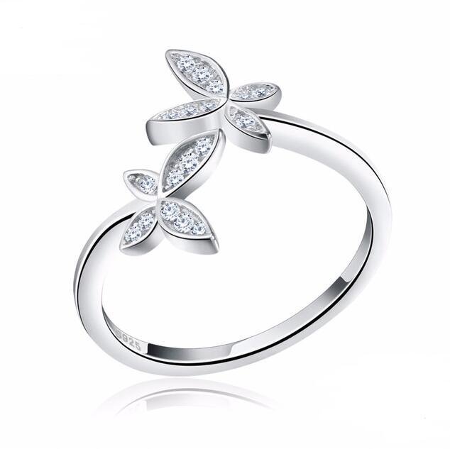 Nargis Jewellery Silver Ring with Flower Design Zirconia