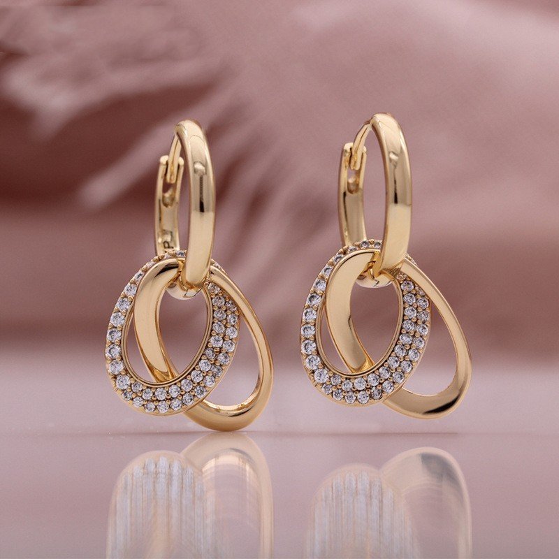 Nargis Jewellery Micro Inlaid Zircon Round Earrings