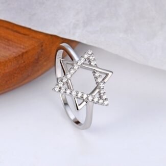 Nargis Jewellery Sterling Silver Belief Hexagonal Ring