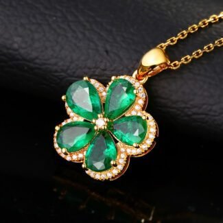 Nargis Jewellery Colored Gems Carat Synthetic Emerald Pendant