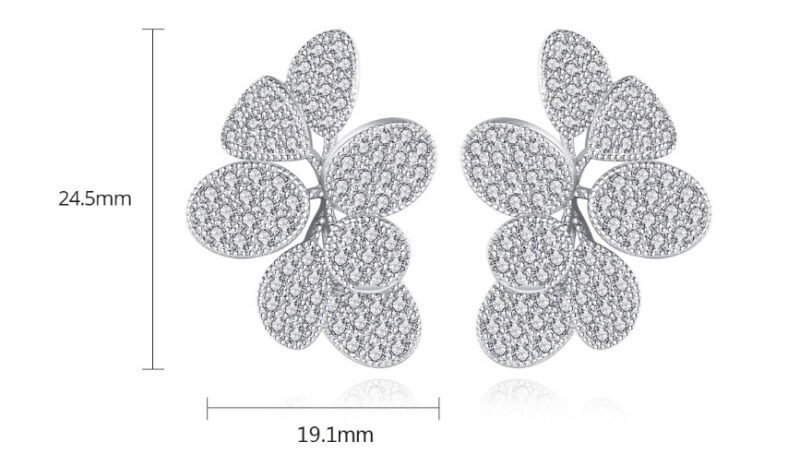 Nargis Jewelery Micro Inlaid Zircon Flower Earrings