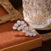 Nargis Jewelery Micro Inlaid Zircon Flower Earrings