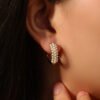 Nargis Jewelery Stainless Steel Gold Pearl Earrings