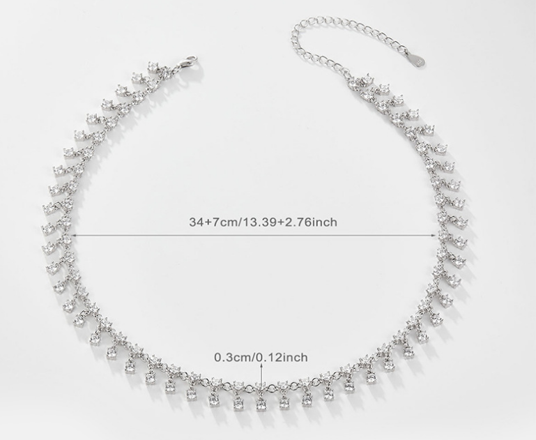 Nargis Jewelery High Sense Round Bead Zircon Necklace