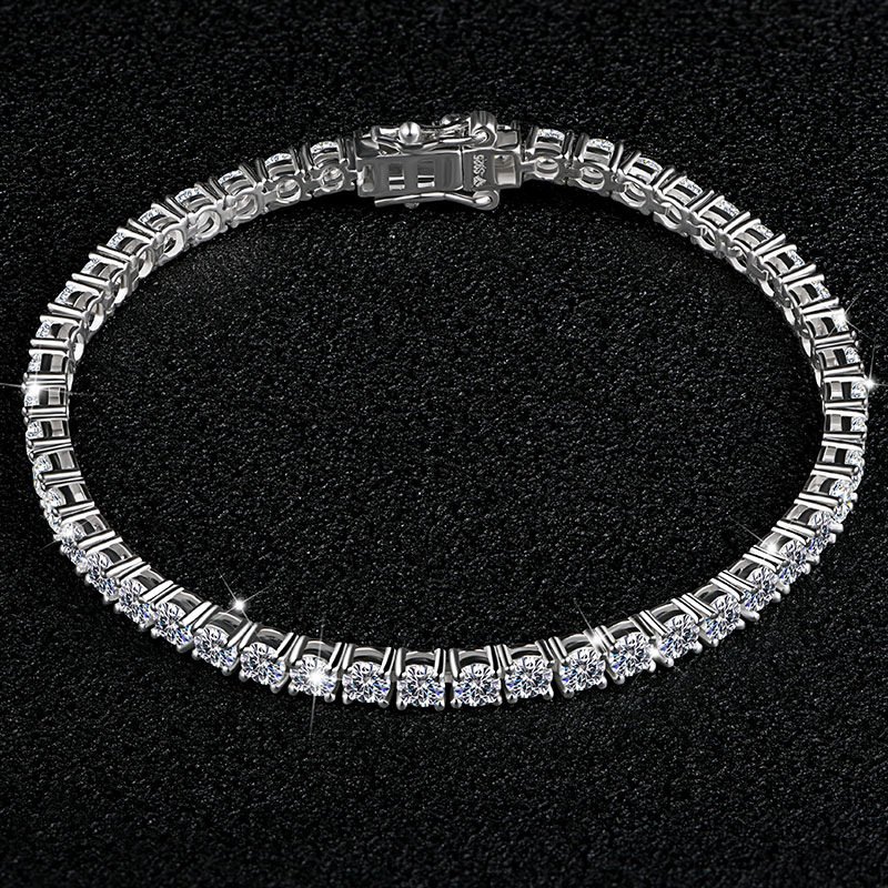 Nargis Jewelery S925 Silver Mosan Diamond Bracelet