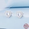 Nargis Jewellery 925 Silver Heart Stud Earrings Female Shining Zircon