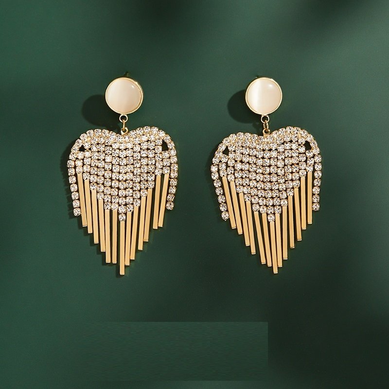 Nargis Jewelery Trendy Temperament Love Tassel Earrings