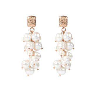 Festive Pearls Earrings - Rose Gold and Silver