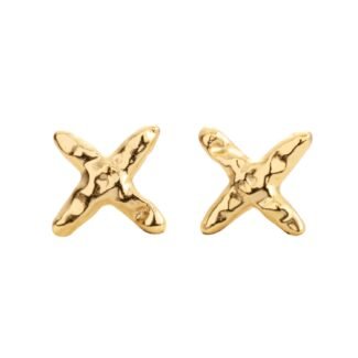 Stud Earrings CROSS - Gold