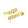 14k Yellow Gold Contemporary Cubic Zirconia Accented Toe Ring