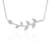 Diamond Vine Design Pendant in 14k White Gold