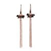 Cherie Black Tassel Earrings - Rose Gold and Silver