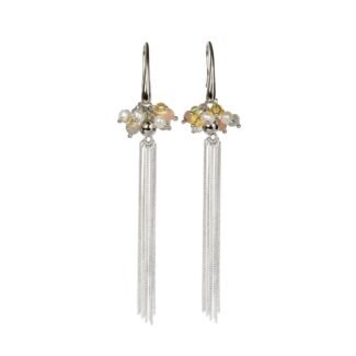 Cherie Color Tassel Earrings - Rose Gold and Silver