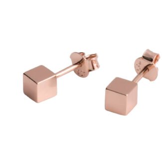 Cube Earrings - Rose Gold and Silver